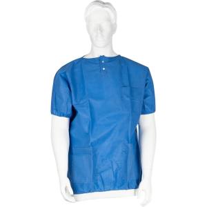 ABENA Bluza medicala Clean Air, XXL, extra soft, antistatica, albastra, cu margini finisate