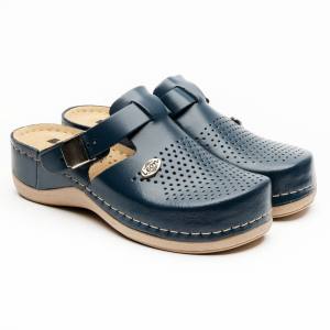 Saboti medicali de dama, din piele, bleumarin, Leon NEW